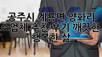 공주시 계룡면 양화리 청소업체 추천 후기: 깨끗한 집, 행복한 삶!