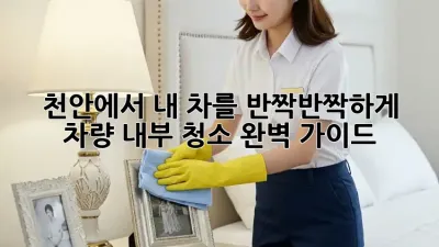 천안에서 내 차를 ✨반짝반짝✨하게! 차량 내부 청소 완벽 가이드